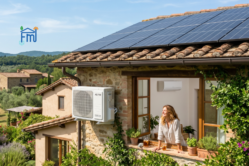 fotovoltaico e condizionatore per risparmio energetico